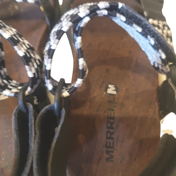 Merrell Sunvue Woven Swim Outdoors Grip Sandal Sz 6 black white - Picture 4 of 7